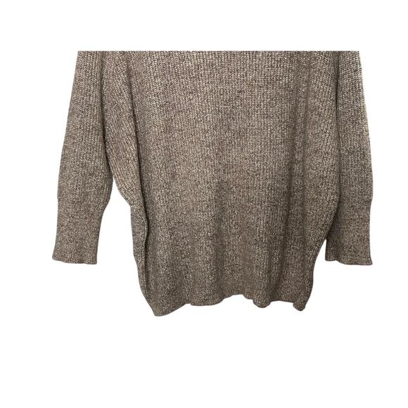 Chico's Tan Cowl Neck Balloon Sleeve Oversized Knit Sweater Women's Large 12 - Picture 3 of 6